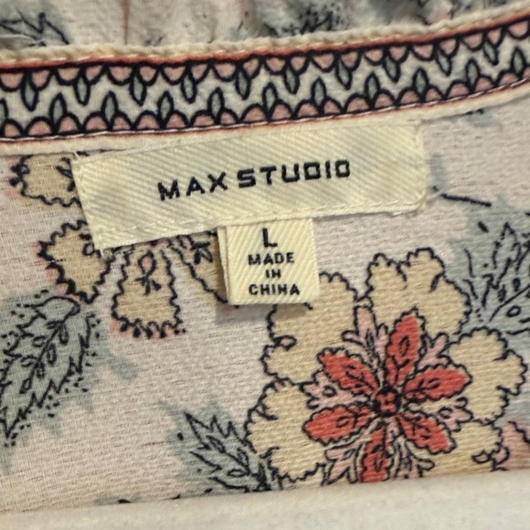 Max Studio White Maxi Dress with Rust Floral Print ( Perfect for Easter) - Picture 2 of 6